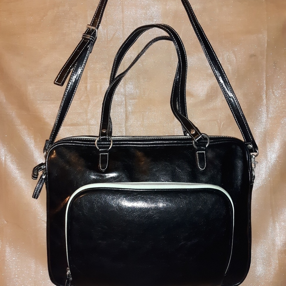 STUDIO C  FAUX LEATHER  LAPTOP BAG